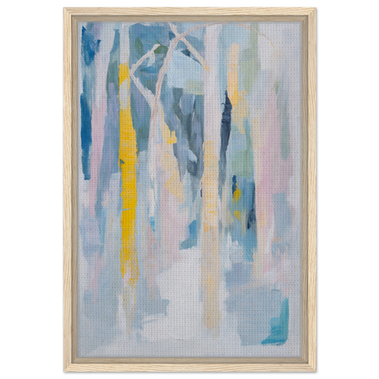 Abstract painting with vertical brushstrokes in pastel colors for Fashion Oracle™ room decor