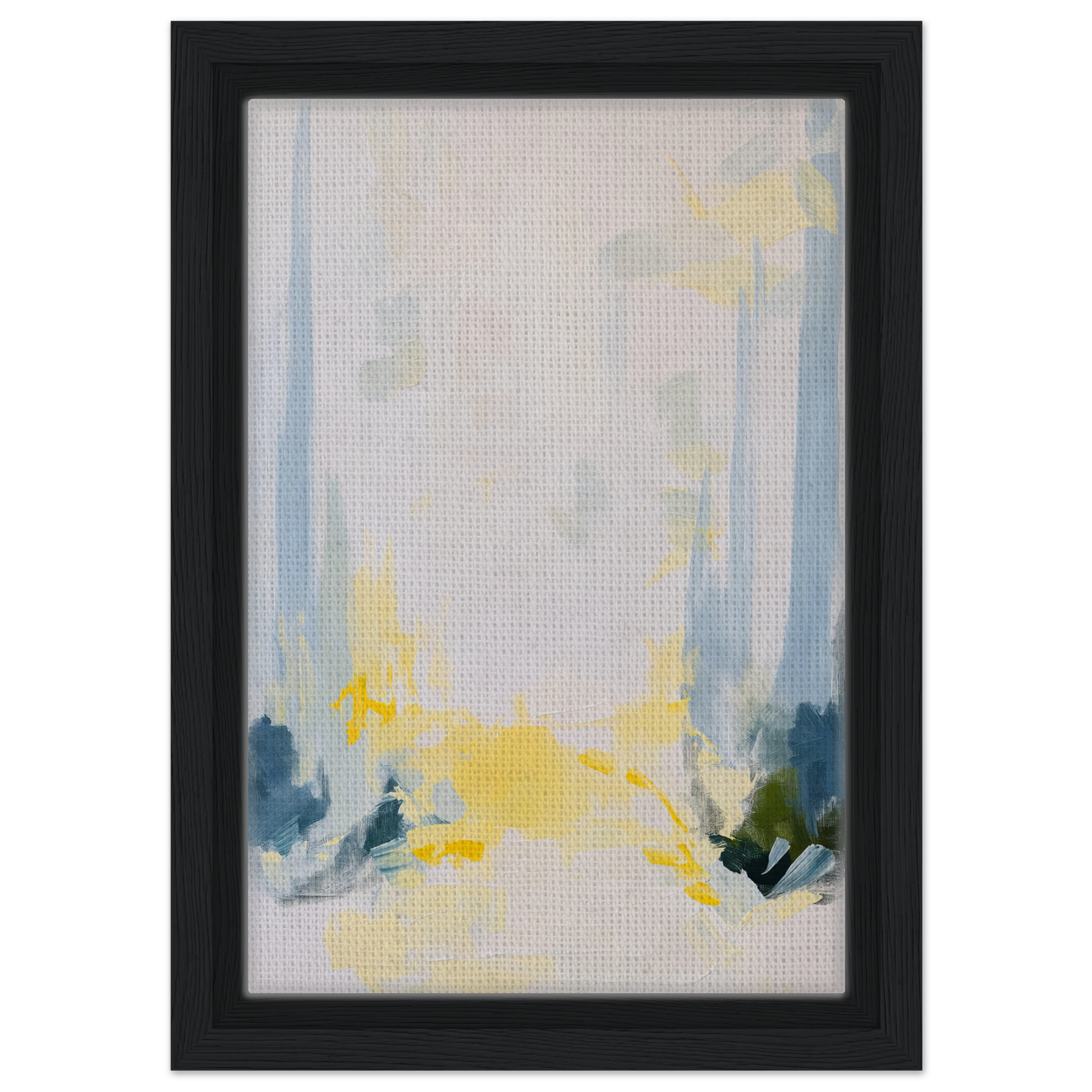 Abstract painting in soft pastels, framed in black, perfect for Tranquil Arbor Dreams room decor