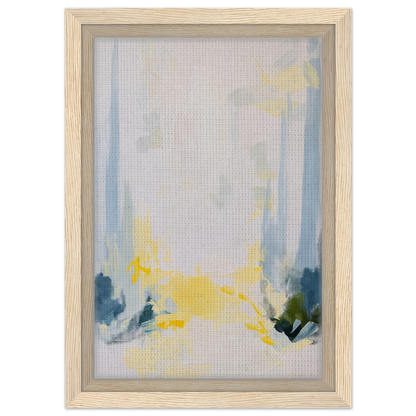 Abstract painting in soft blue, yellow, and gray for Tranquil Arbor Dreams room decor