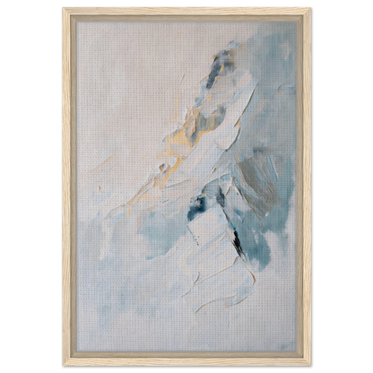 Abstract painting in soft blue and gray brushstrokes, Tranquil Chromatic Voyage room decor