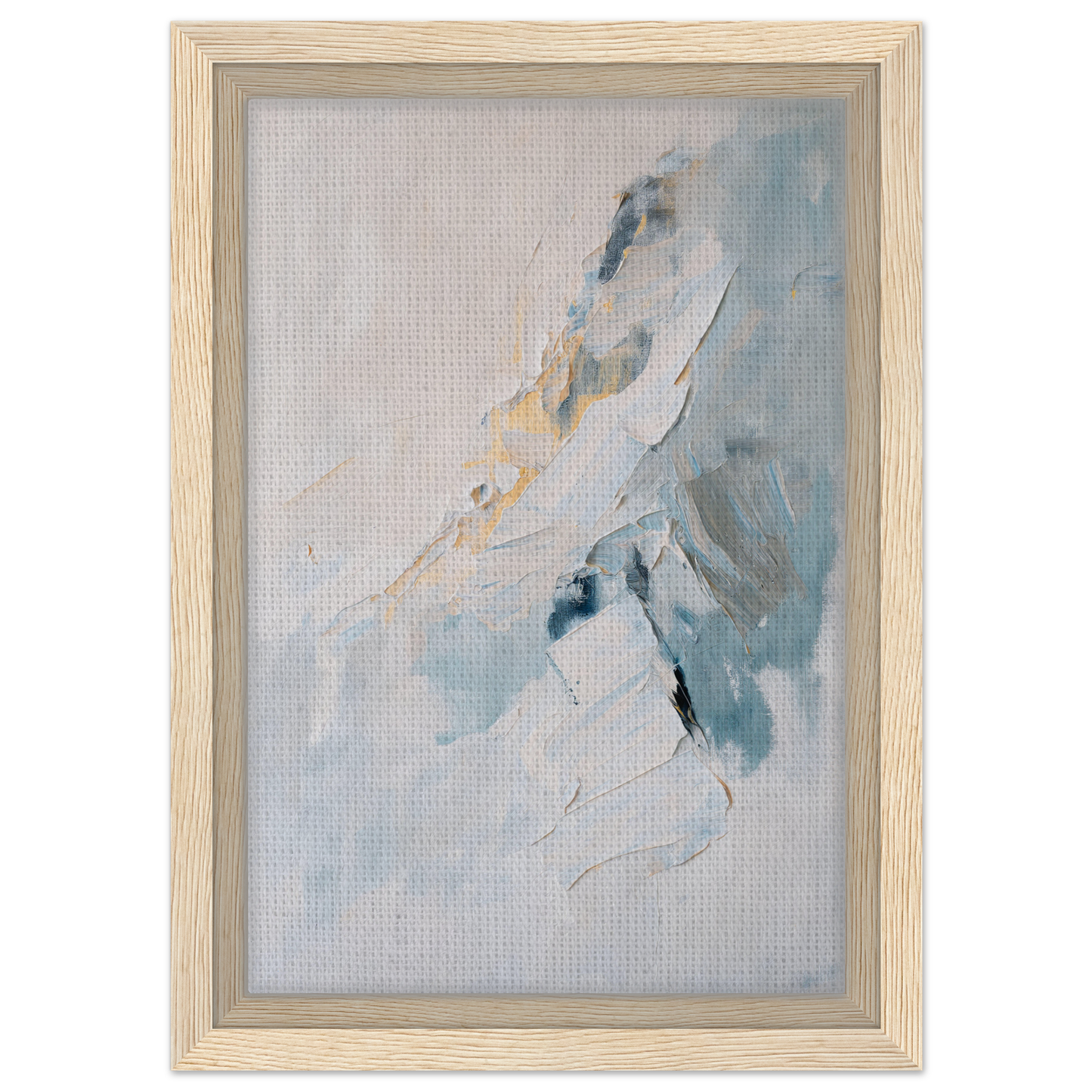 Abstract painting in soft blue and beige, framed canvas print from Tranquil Chromatic Voyage