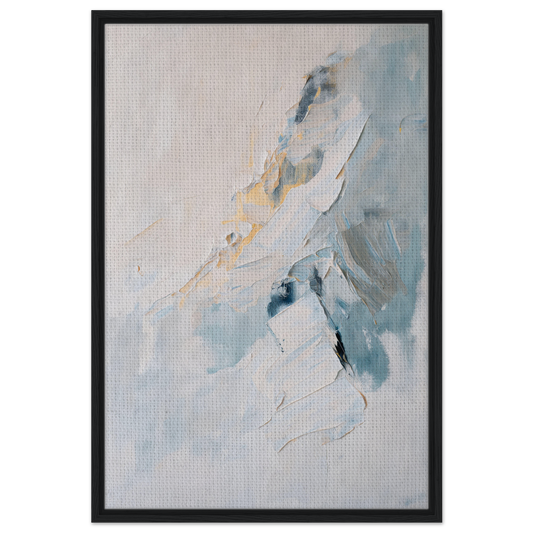 Abstract painting featuring soft blue, gray, and white brushstrokes for Tranquil Chromatic Voyage room decor