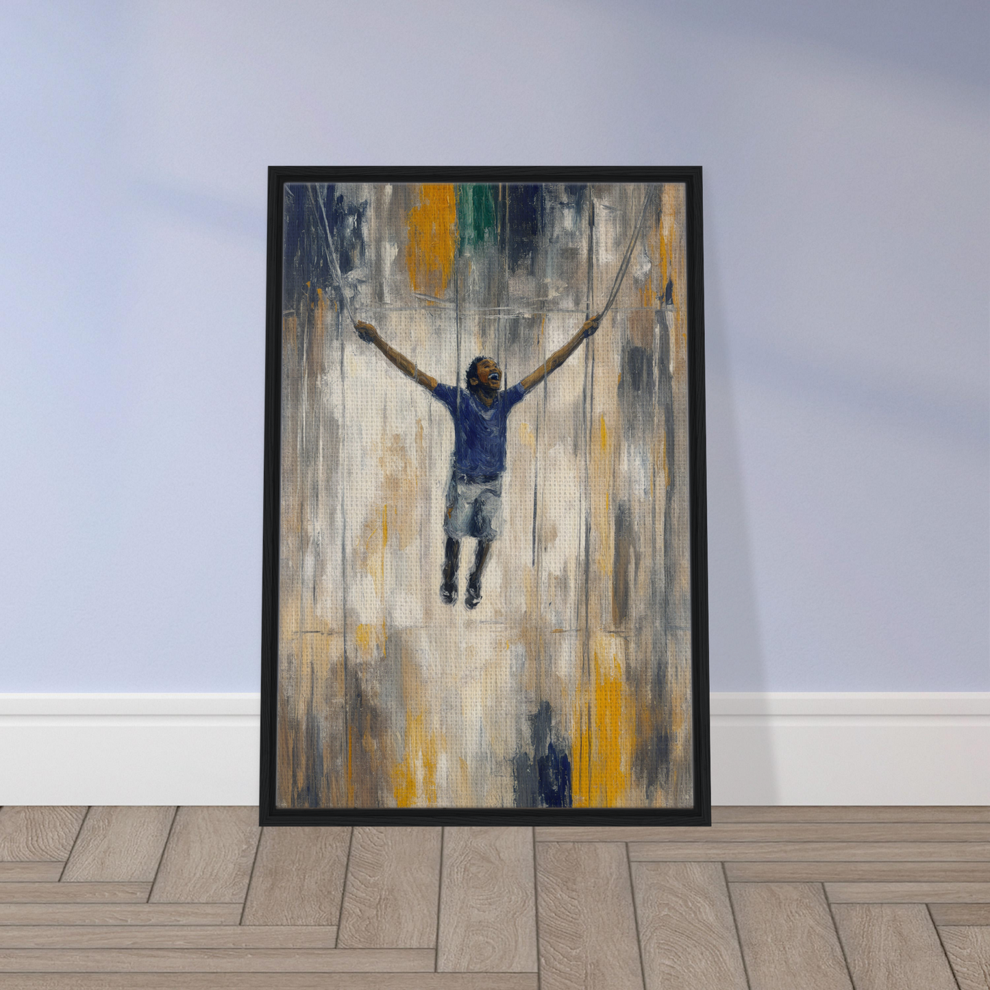 Framed canvas print of abstract art capturing the essence of Transcendent Freedom Swing