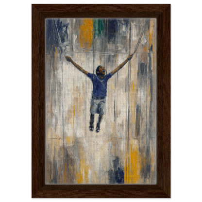 Painting of a person floating, symbolizing freedom, ideal for Transcendent Freedom Swing decor