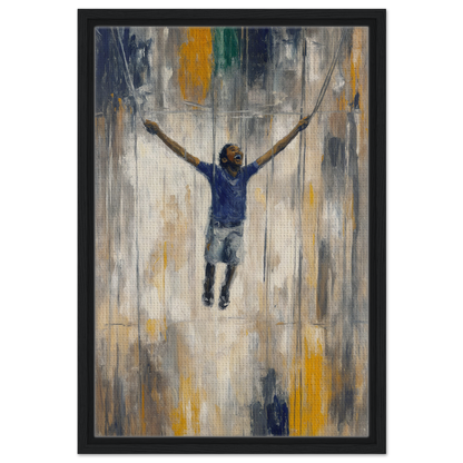 Painting of a person suspended in joy, perfect for Transcendent Freedom Swing room decor