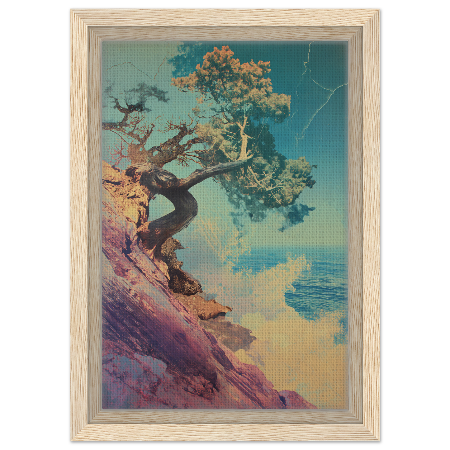 Gnarled tree on rocky cliff symbolizing Tree’s Equilibrium Vision in stylish room decor