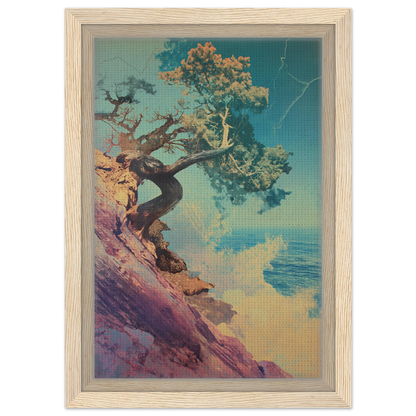 Gnarled tree on rocky cliff symbolizing Tree’s Equilibrium Vision in stylish room decor