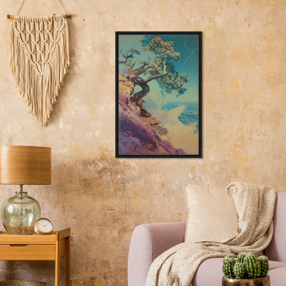 Framed artwork of a colorful tree under blue sky for Tree’s Equilibrium Vision room decor