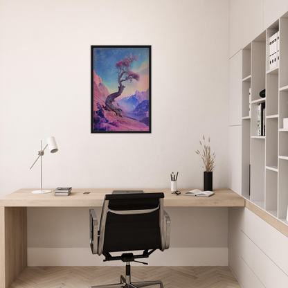 Framed artwork of a colorful tree’s psychedelic reverie for stylish room decor