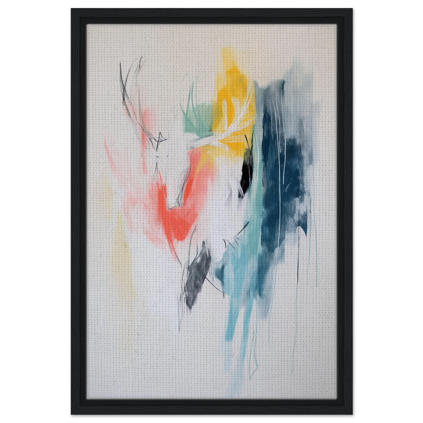 Abstract painting showcasing vibrant brushstrokes in Turquoise Reverberations Dance design