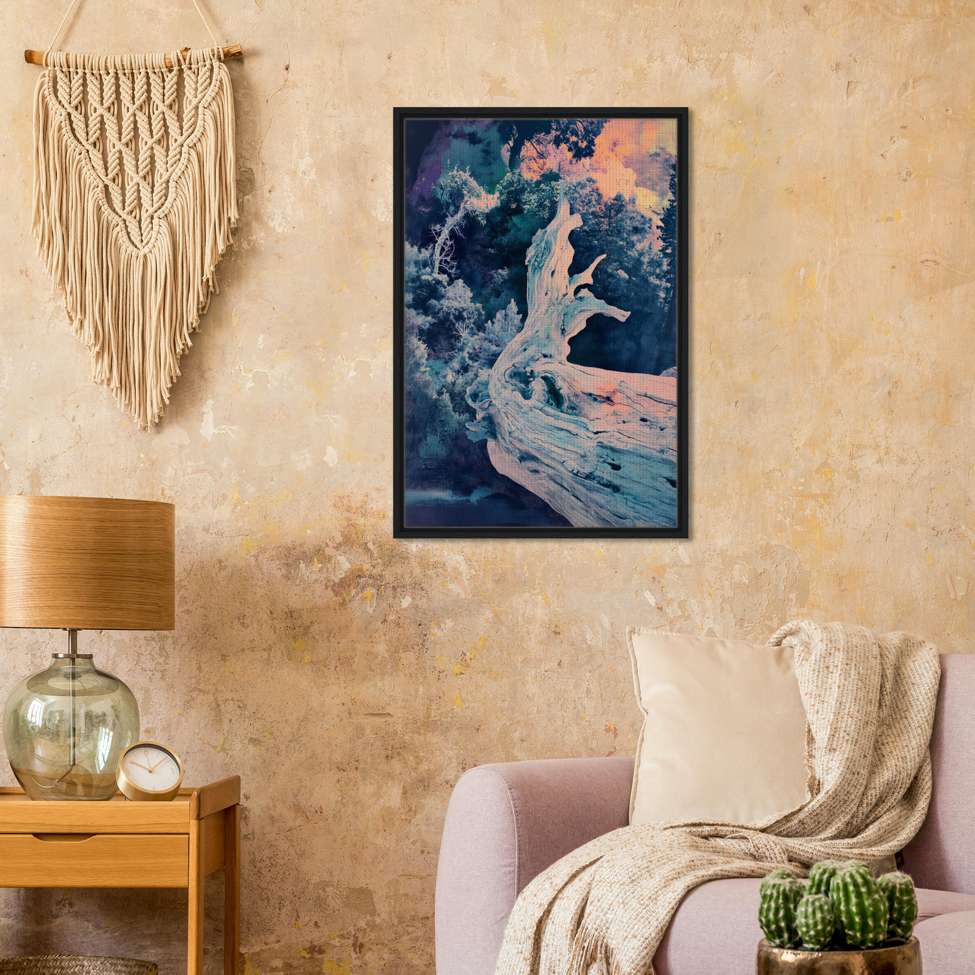 Framed artwork of a surreal underwater scene for Twilight Tree Symphony room decor