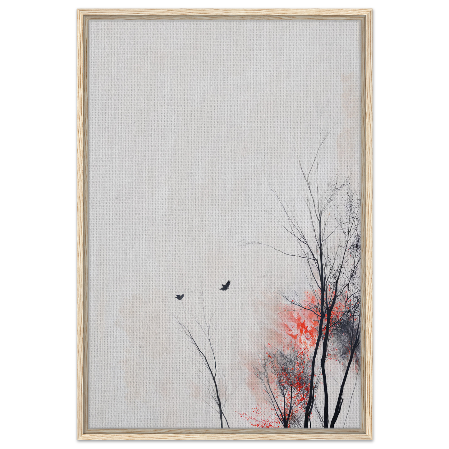 Framed artwork of a minimalist landscape in Veering Whisperscape for elegant room decor