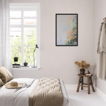 Bright, airy bedroom featuring minimal decor inspired by Verdant Psyche Whispers