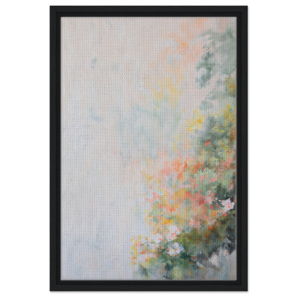 Abstract painting in soft pastels with floral elements for Verdant Psyche Whispers room decor