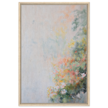 Abstract painting in soft pastels and floral elements for Verdant Psyche Whispers room decor