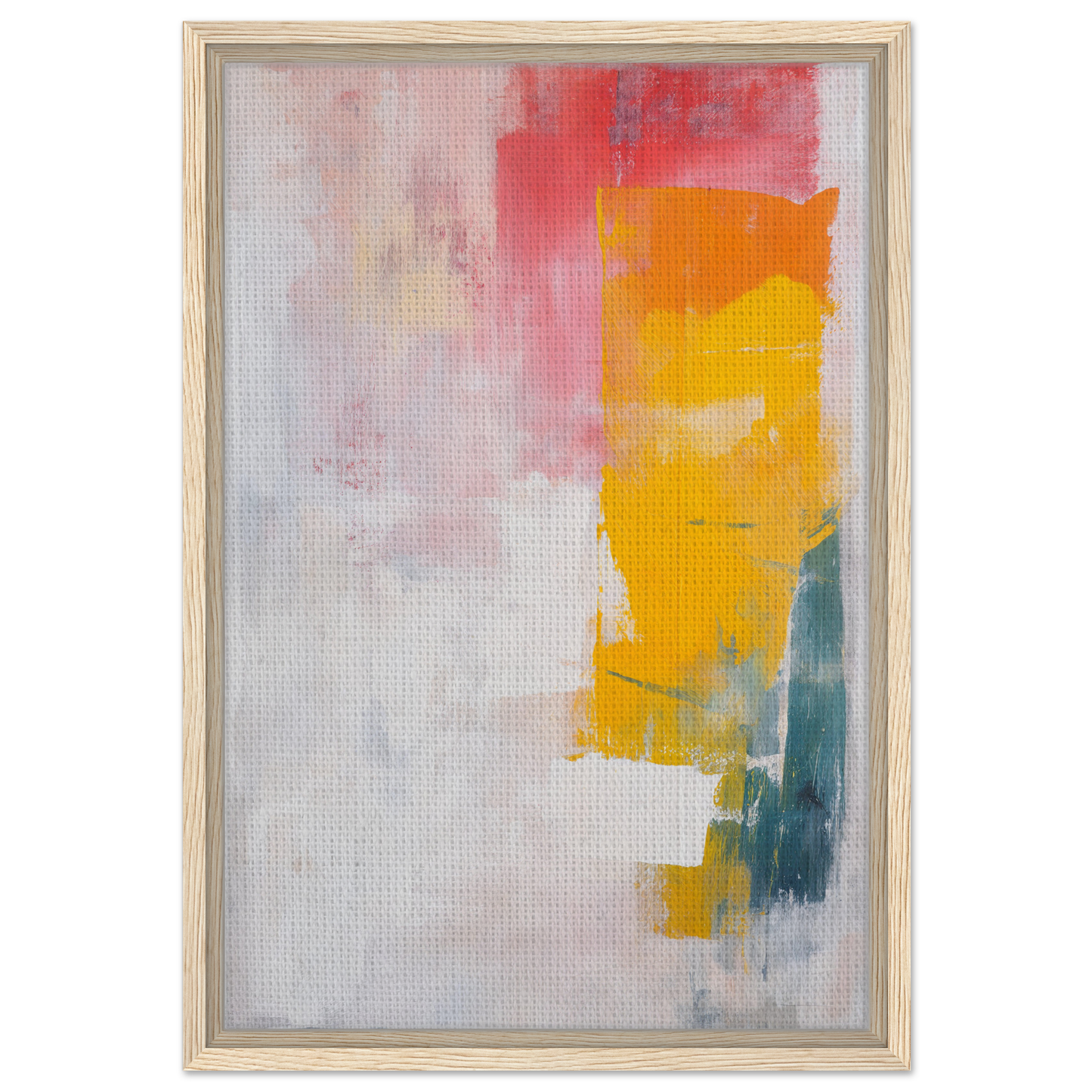 Abstract painting in vibrant yellow, pink, and teal for Vibrant Cosmic Euphoria print