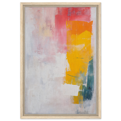 Abstract painting in vibrant yellow, pink, and teal for Vibrant Cosmic Euphoria print