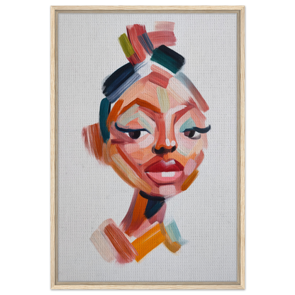 Abstract portrait of a woman in vibrant brushstrokes, featured in Vibrant Facets Burgeon