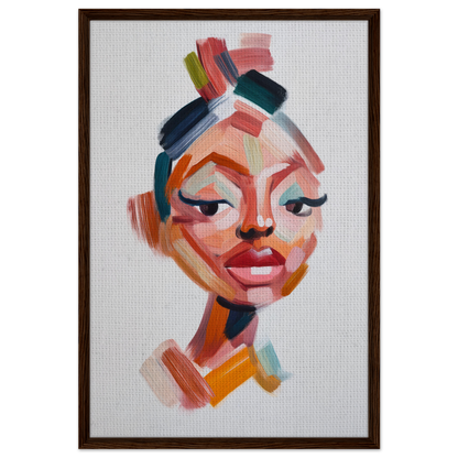 Abstract portrait of a woman’s face with vibrant brushstrokes from Vibrant Facets Burgeon