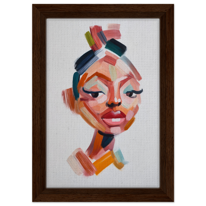 Abstract portrait painting featuring vibrant facets burgeon for stylish room decor