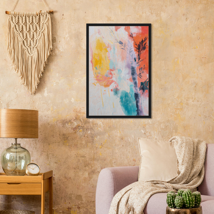 Framed canvas print of Vibrant Sundance Whispers with colorful pastel brushstrokes