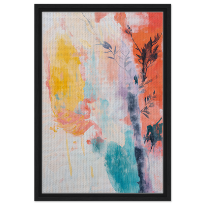 Vibrant Sundance Whispers abstract painting featuring colorful floral elements for room decor