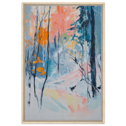 Abstract painting of a forest scene for Vibrant Woodland Whispers room decor