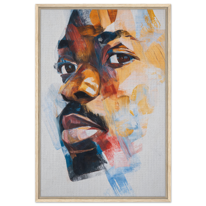 Colorful abstract portrait in profile view for Visage Chromatic Rumination room decor