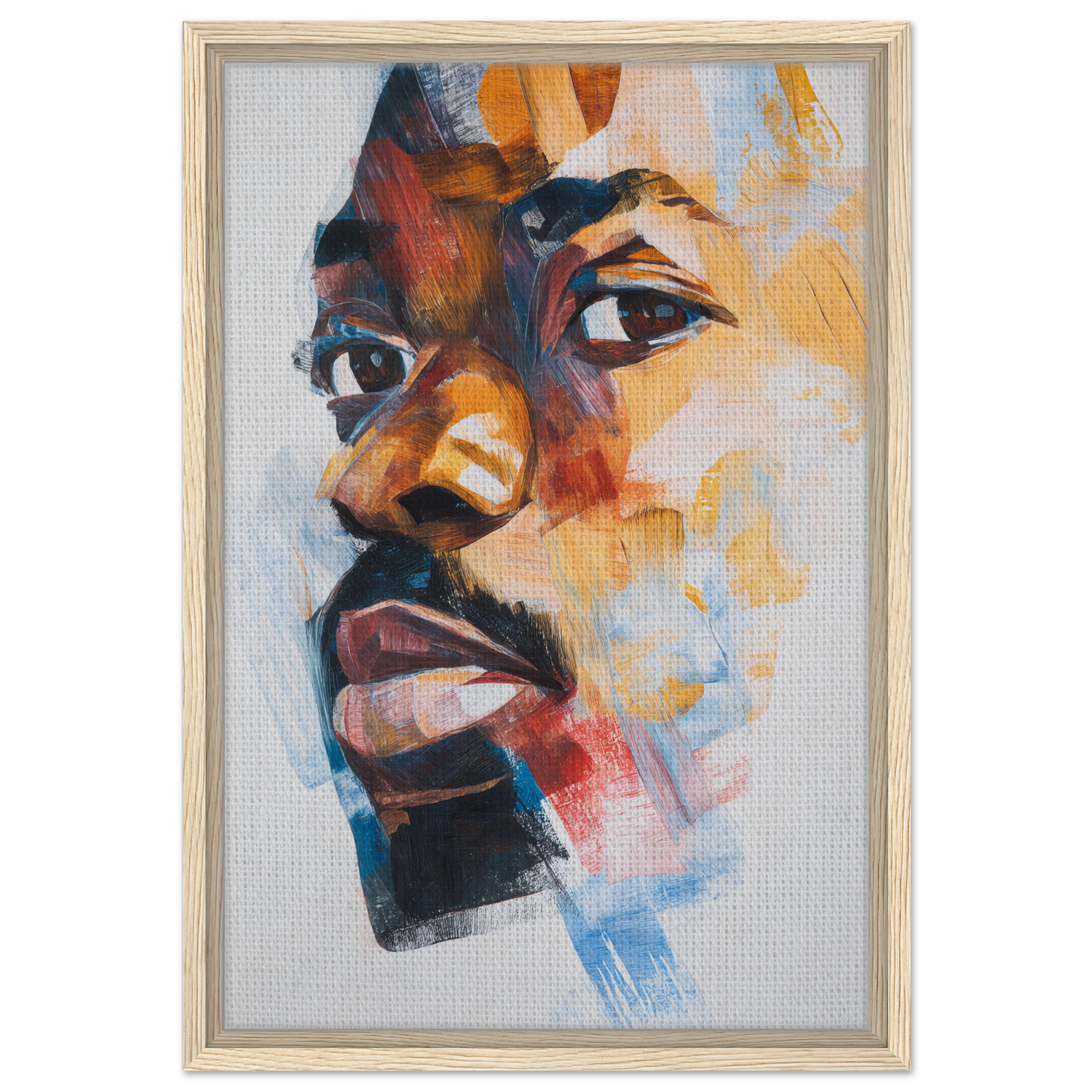 Colorful abstract profile portrait painting for Visage Chromatic Rumination canvas print