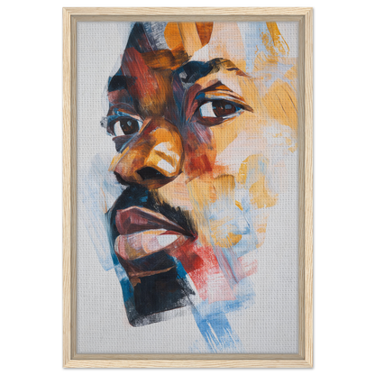 Colorful abstract profile portrait painting for Visage Chromatic Rumination canvas print