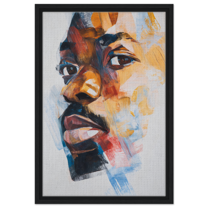 Colorful abstract profile portrait in Framed Canvas Print titled Visage Chromatic Rumination