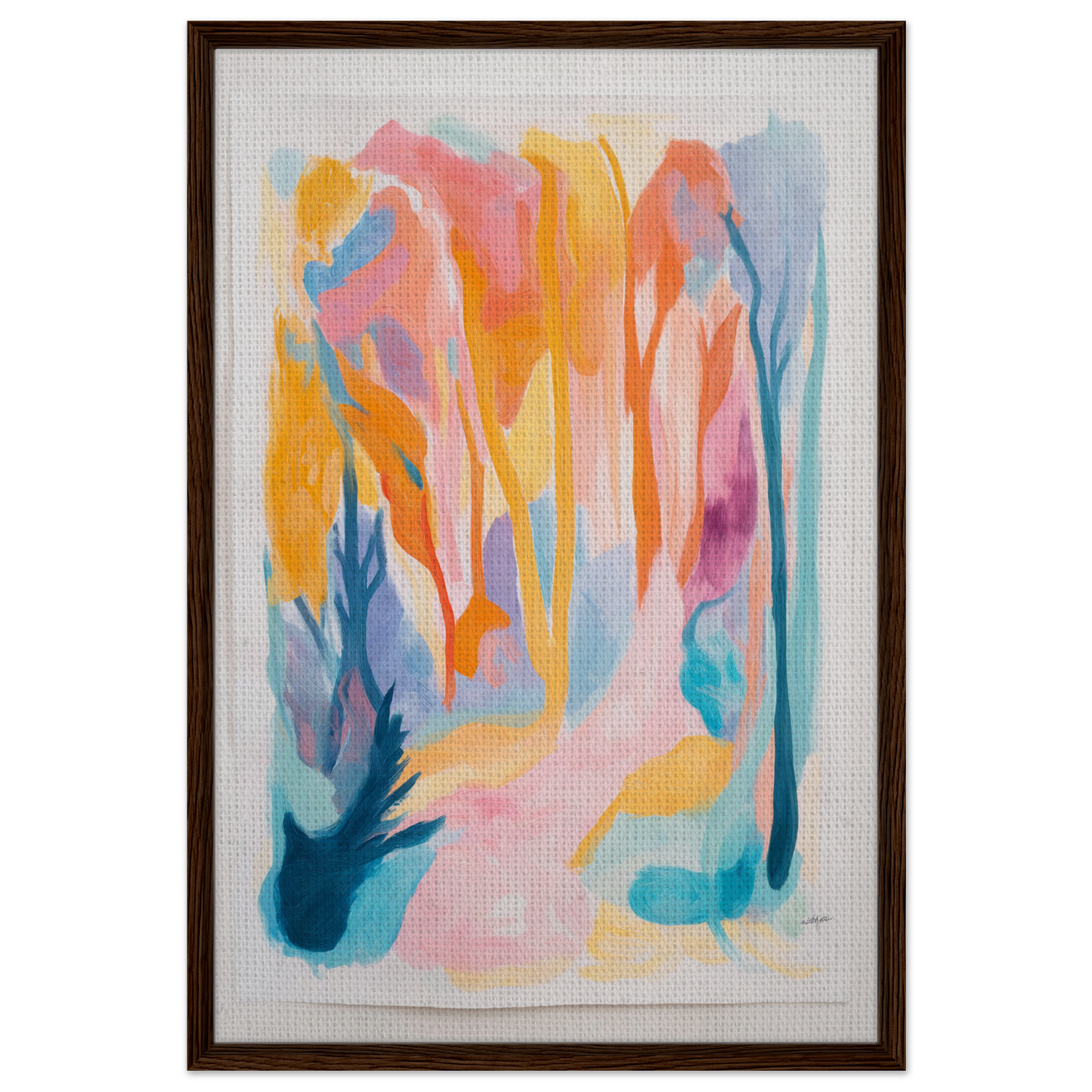 Abstract painting Vivid Illumination Reverie with colorful shapes for stylish room decor