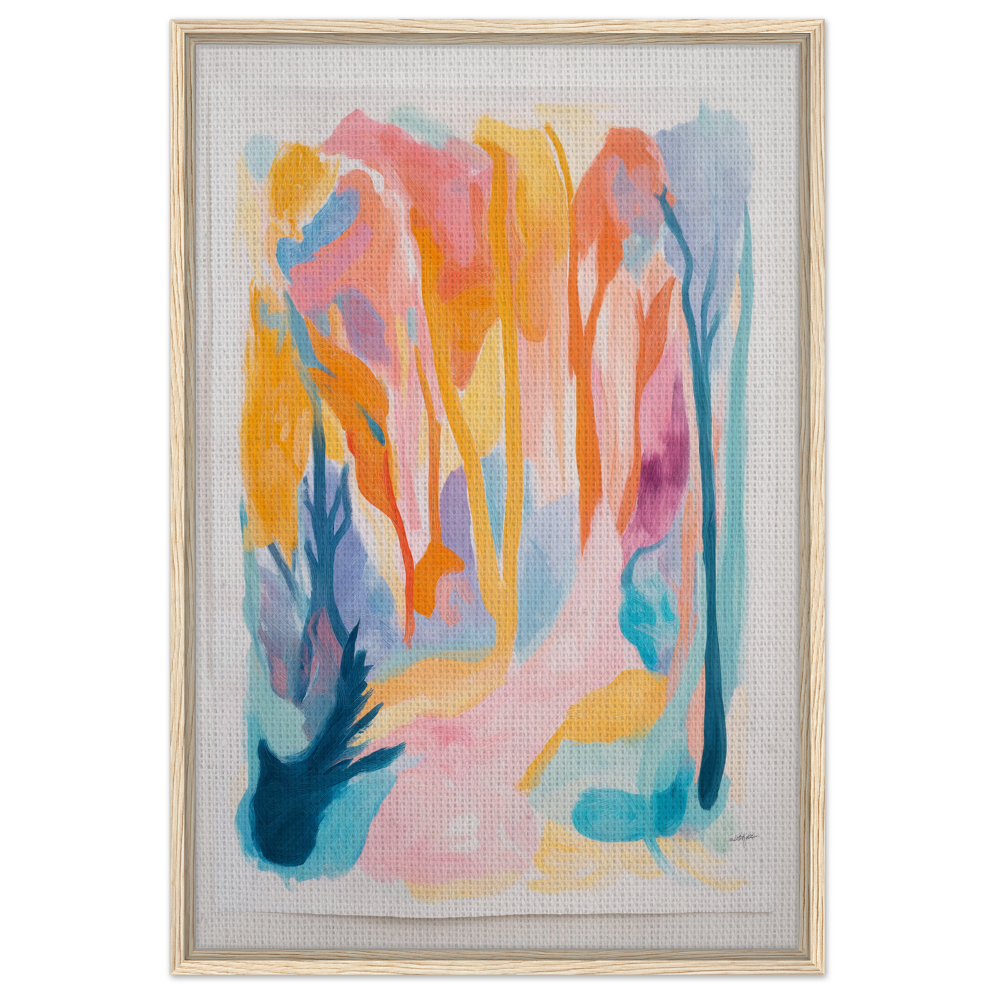 Abstract painting of Vivid Illumination Reverie showcasing colorful, flowing shapes