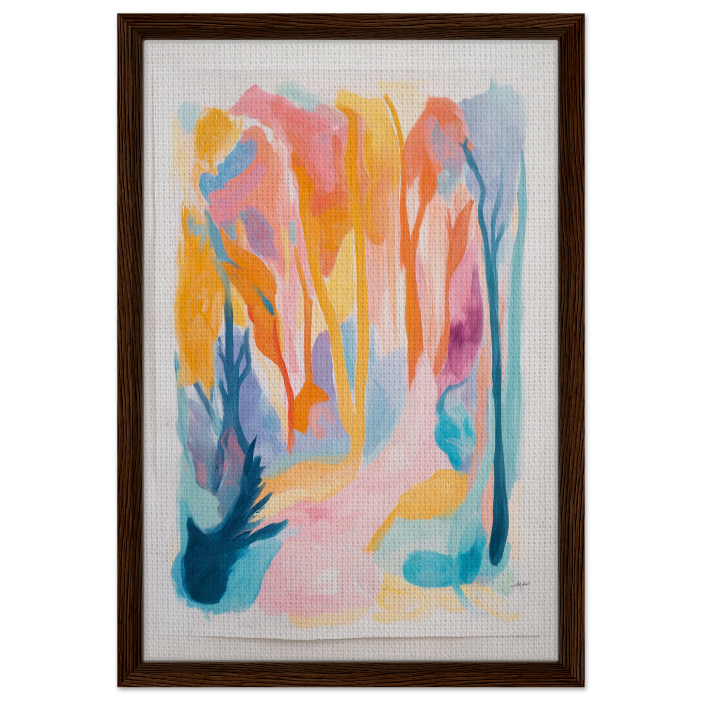 Abstract painting with vibrant hues for Vivid Illumination Reverie room decor