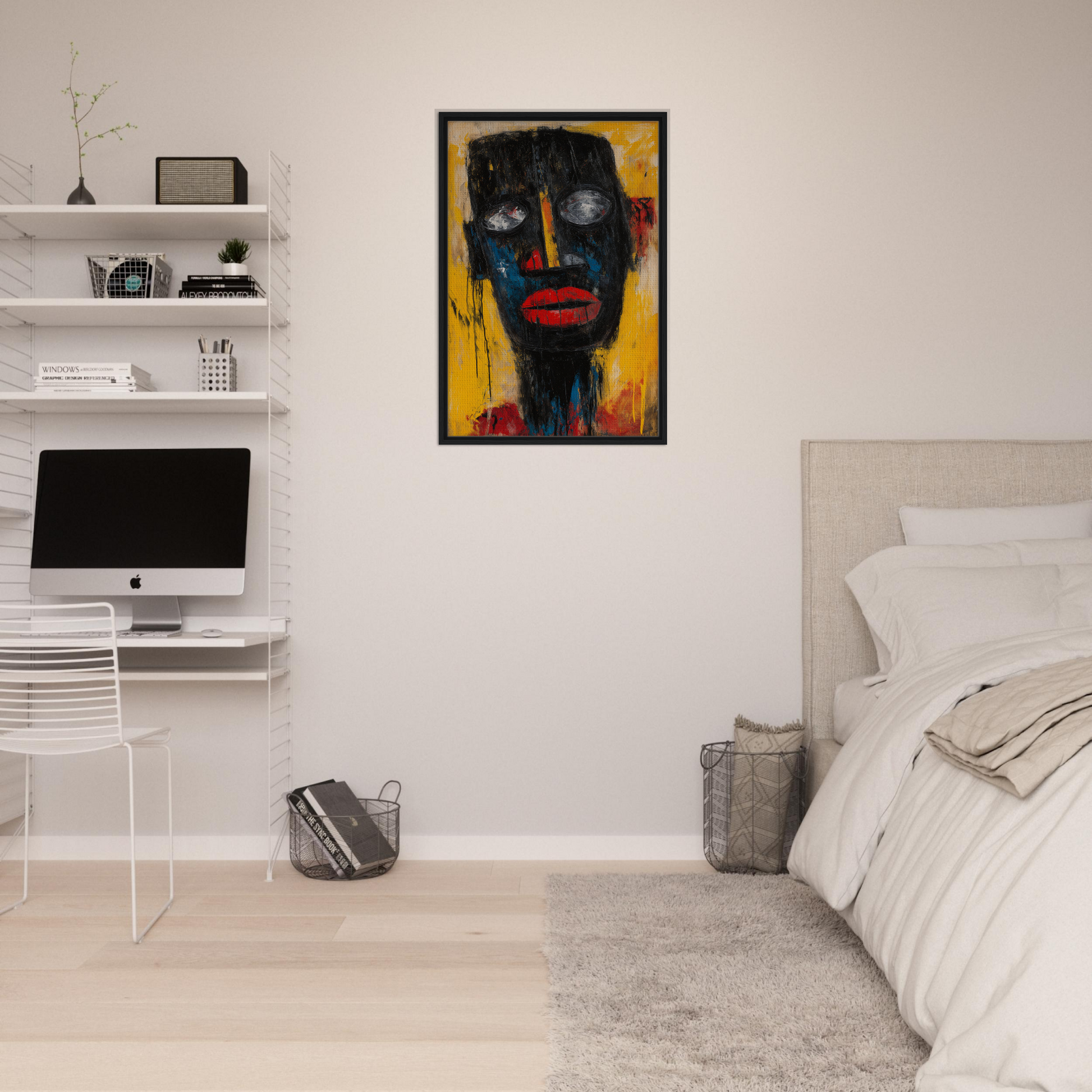 Vibrant abstract portrait in Vivid Revelations Dreaming framed canvas print