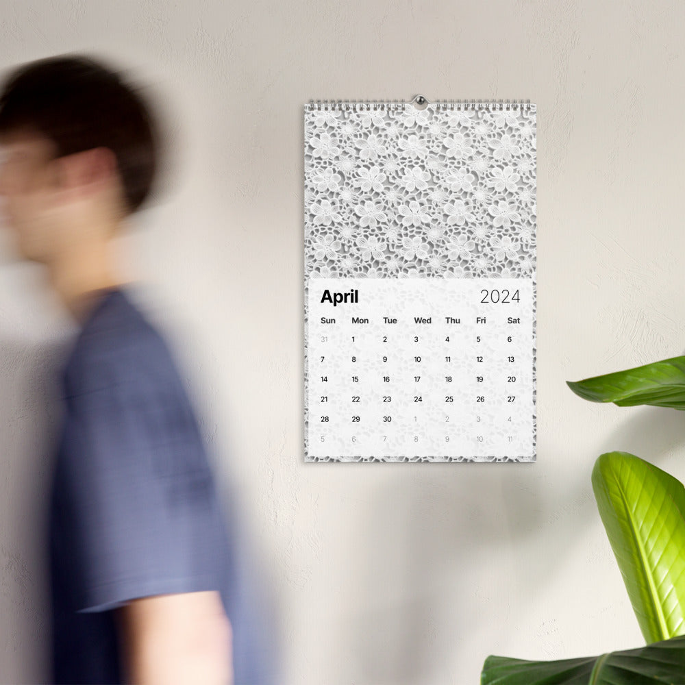 Wall calendar showing the month of April 2024.