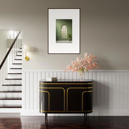 Art Deco black cabinet with gold trim, part of the Green Crescent special edition art™