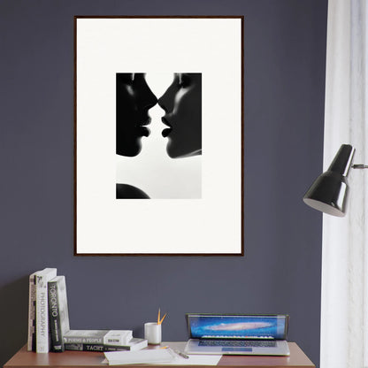 Black and white silhouette art of profiles in Lattices of Ephemera special edition art™