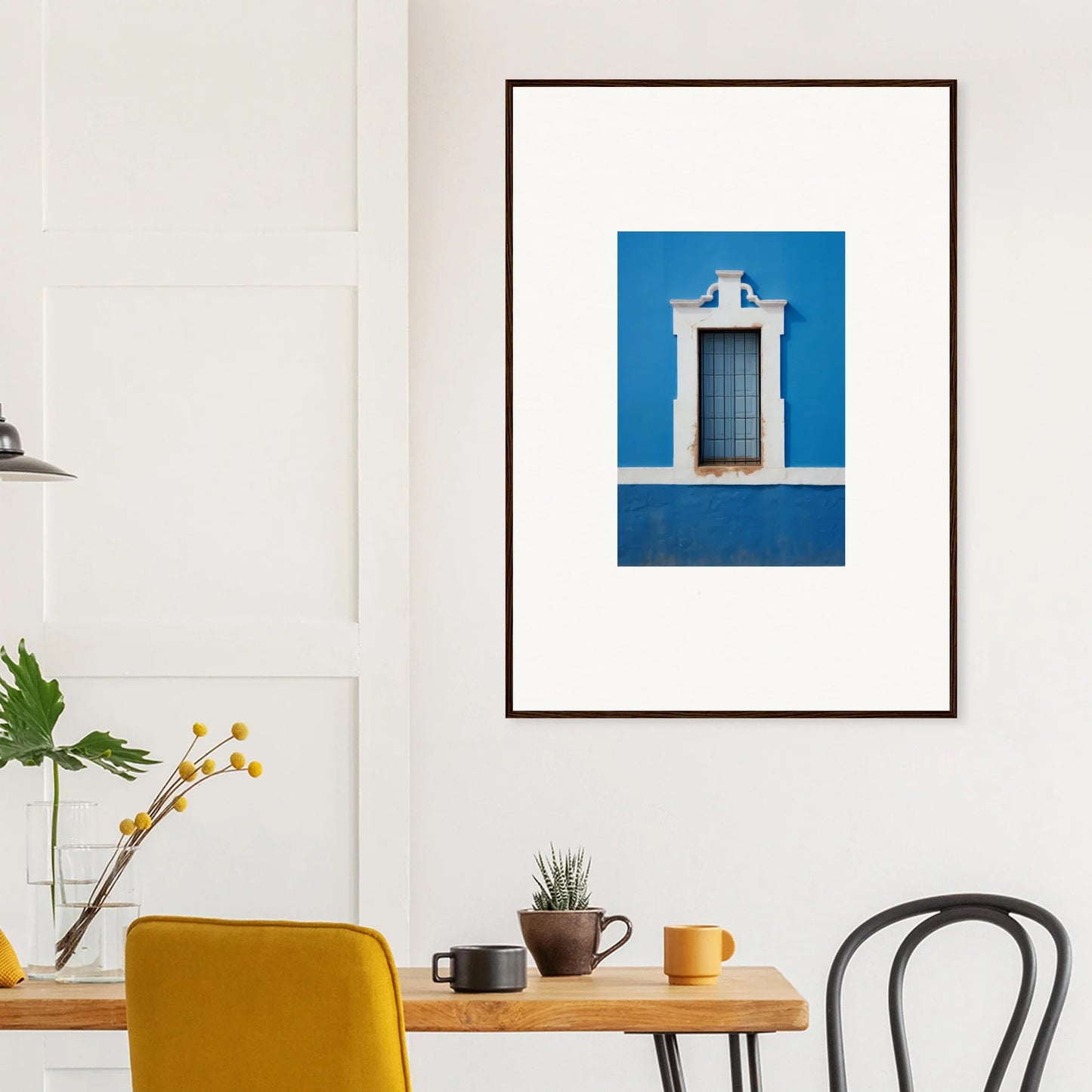 Framed wall art showcasing a blue and white doorway from Liquid Azure Quest collection