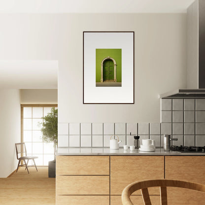 Framed photograph of a green arched doorway from Vert Barcode Reverie special edition art™