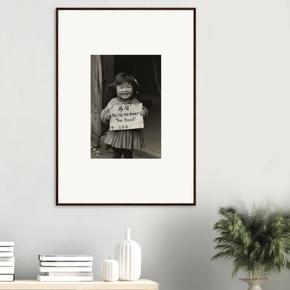 Framed black and white vintage photo showcasing Ephemeral Joy Imbibed art