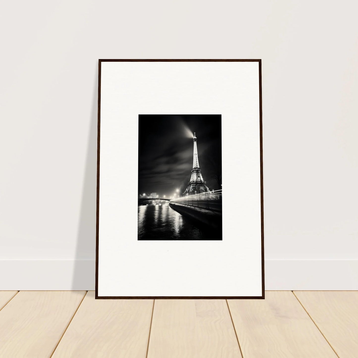 Framed black and white Eiffel Tower photo for Paris Radiates Eleepizarre art collection