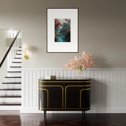 Art Deco black cabinet with gold trim, part of the Zen Dream Symphony collection