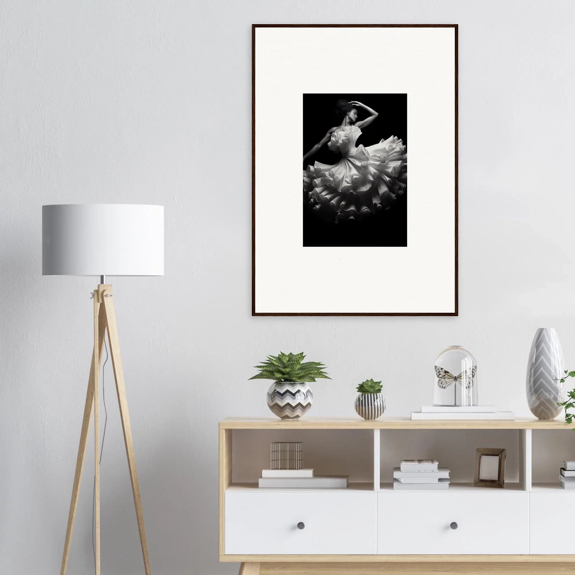 Framed black and white photo of a ballet dancer for Nocturnal Flourishbyen art™