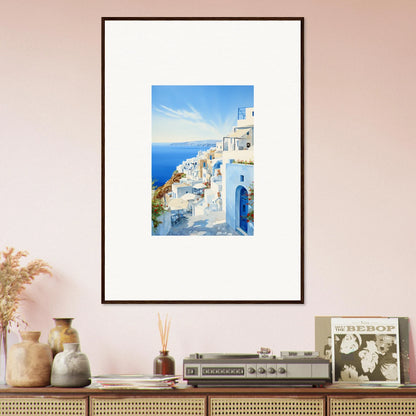 Framed watercolor of Santorini in Mediterranean Serenity Remastered special edition art™