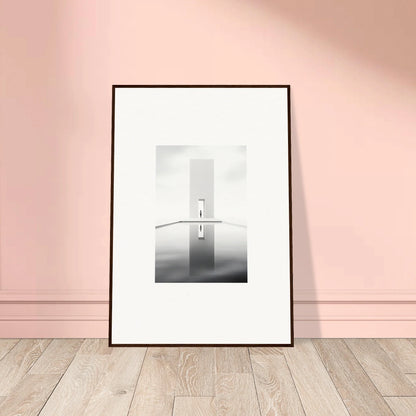 Black-framed wall art of minimalist architecture from Dreamer’s Vanishing Silhouette collection