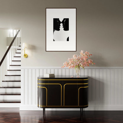 Art Deco black cabinet with gold trim, part of Whispers Shadowdance Serenaa collection