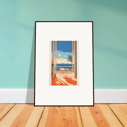 Framed art print of a Tropical Beach view for Tranquil Mirage Brunch special edition