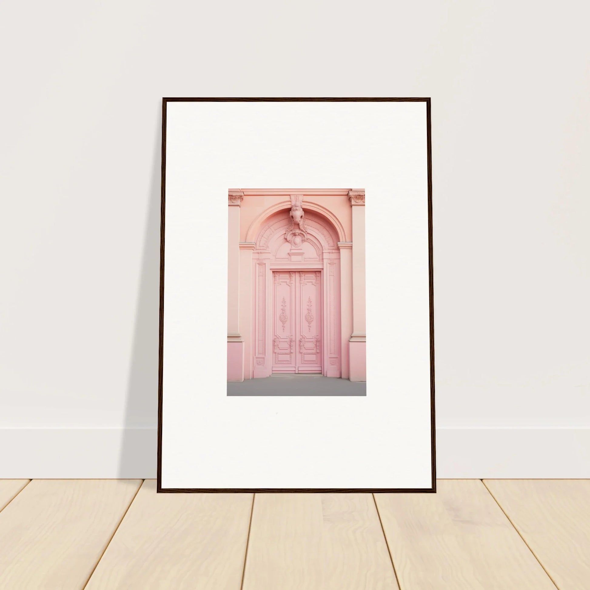 Framed photograph of a pink arched doorway from Porphyr Pink Processions special edition art™