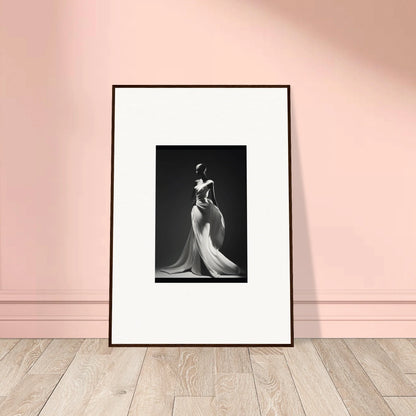 Framed black and white photo of Gossamer Ivory Whispers evening gown art™